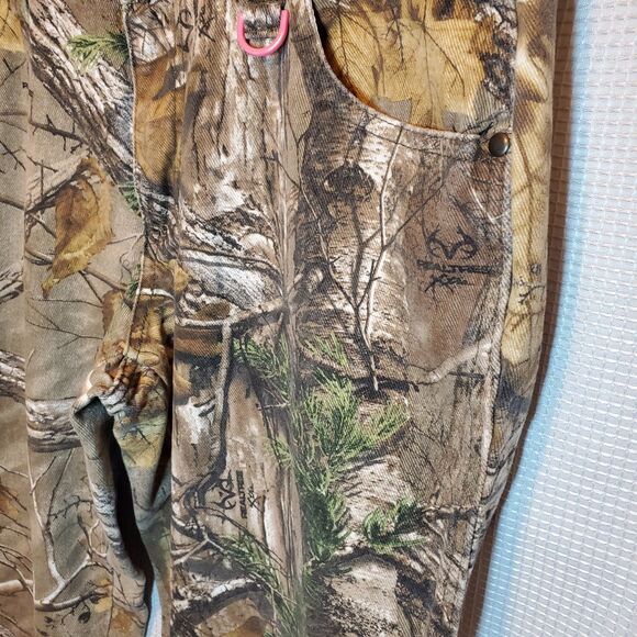 Realtree Womens Sz 12 Camo Hunting Pants Pink Trim Outdoor Casual Mossy Oak - Picture 5 of 8